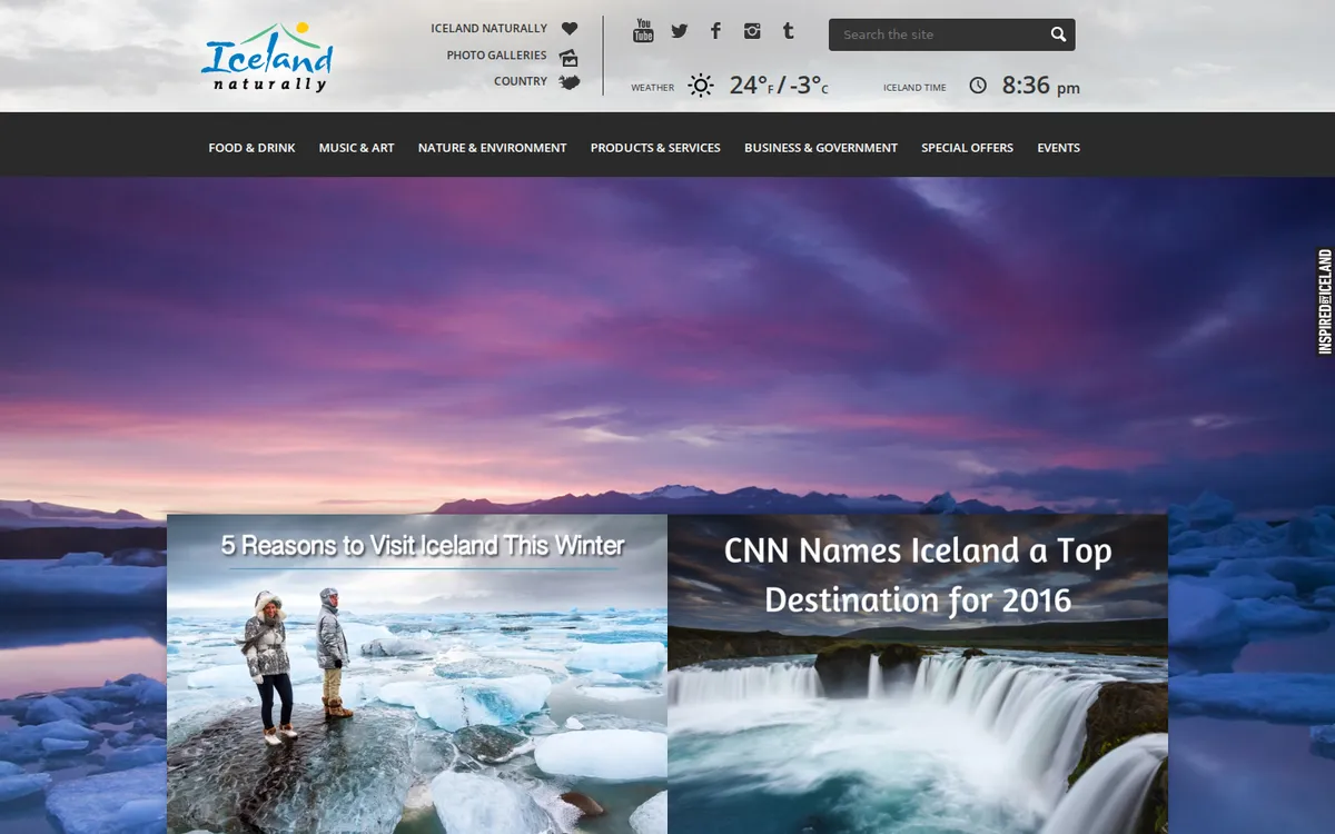 Iceland Naturally — website screenshot