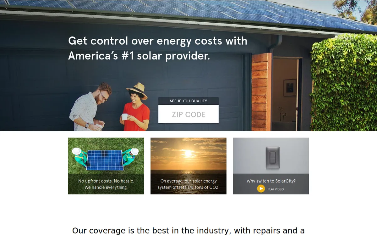 SolarCity — website screenshot