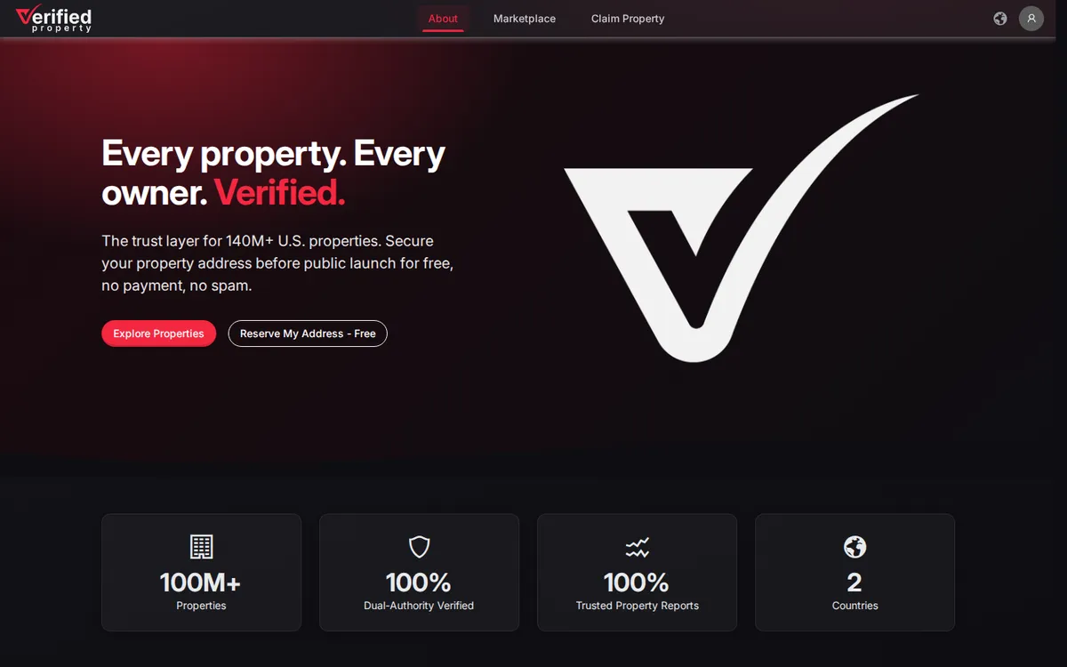 Verified Property — website screenshot